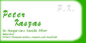 peter kaszas business card