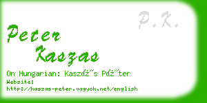 peter kaszas business card